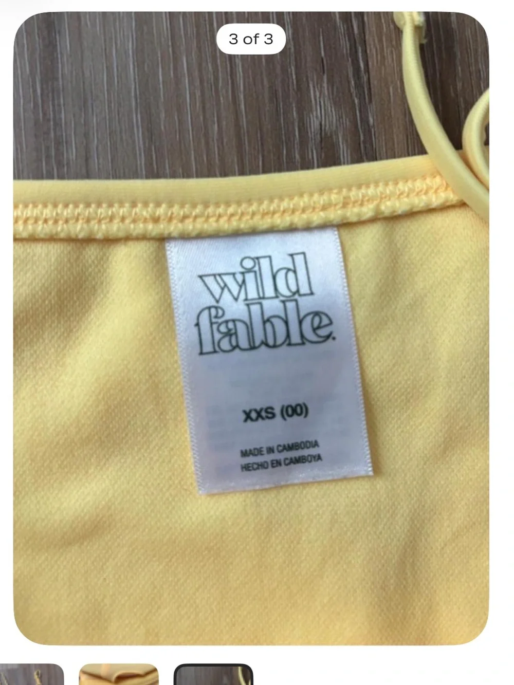 wild fable Yellow Floral-Trim Tie-Side Bikini Set